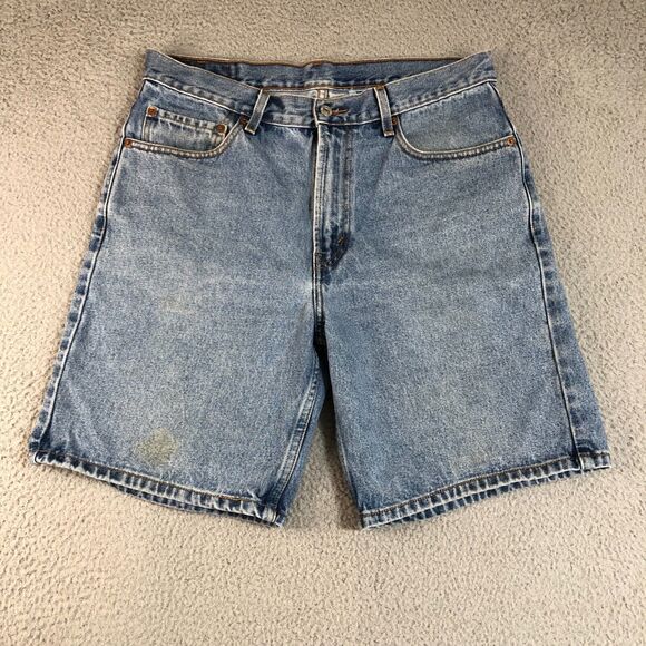 Levi 550 Shorts Mens 34‎ Blue Wash Jean Relaxed Fit Denim Baggy Outdoor Hiking - Picture 1 of 11